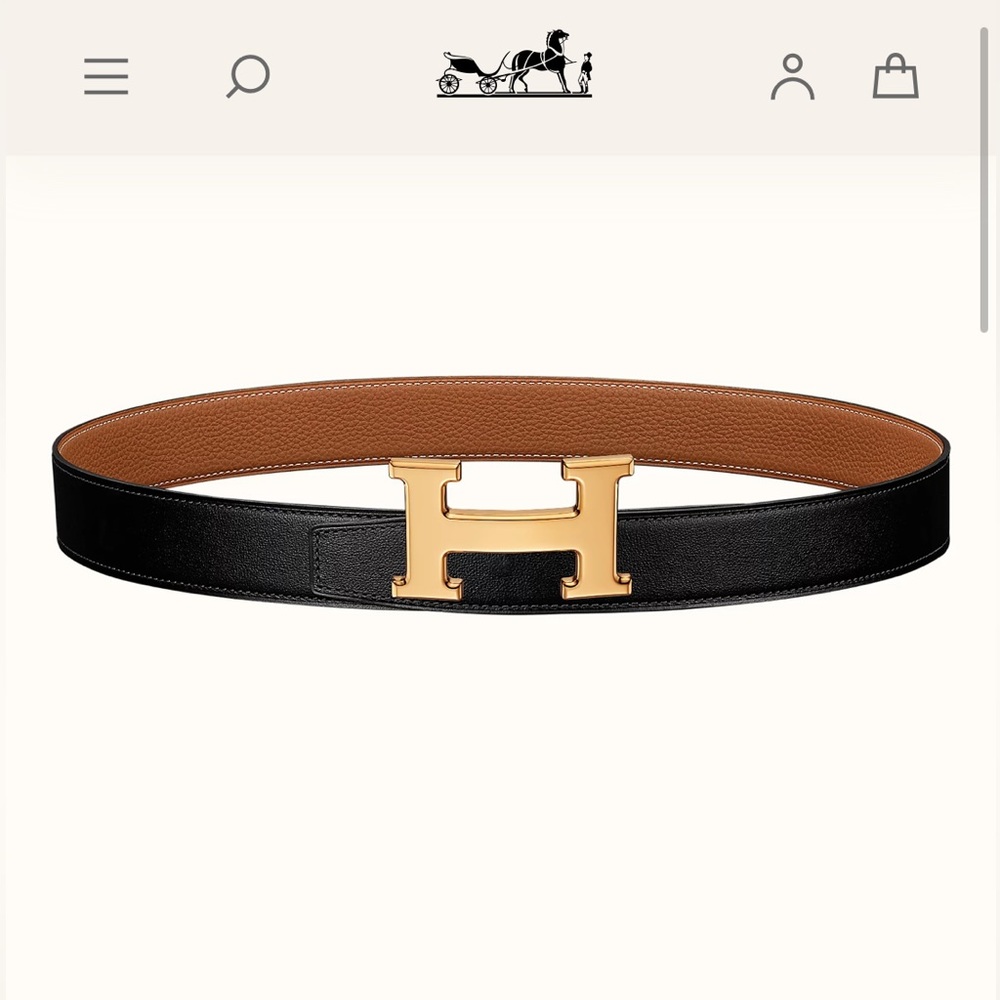 Authentic Hermes belt with dust bags and receipt included, excellent condition
